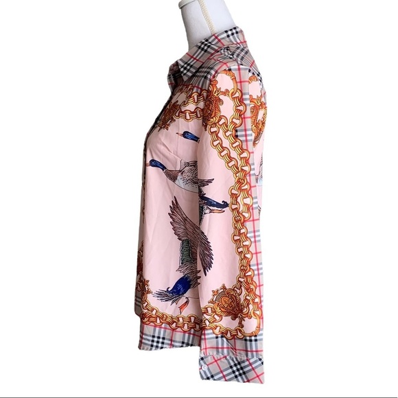 Diandian Didi Multicolored Long Sleeve Button Down Blouse Size Large - Picture 4 of 17